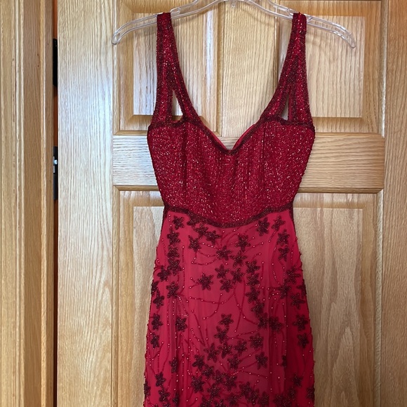 Precious Formals Red Beaded Dress - Picture 7 of 10